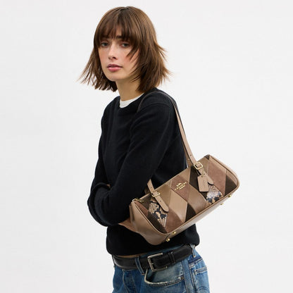 Coach Asher Shoulder Bag With Patchwork Im Mushroom Multi