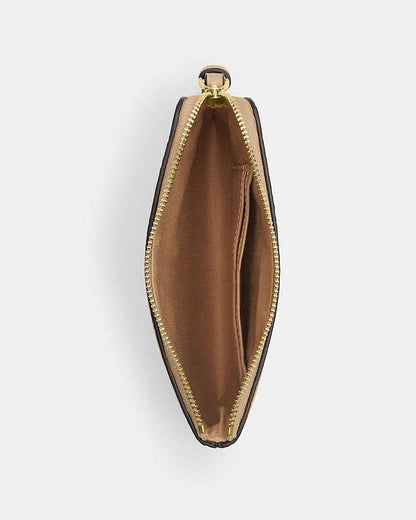Corner Zip Wristlet In Signature Leather Pebbled Leather-Im-Oat Pebbled Leather-Im-Oat