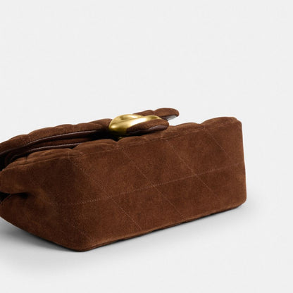 Coach Tabby Shoulder Bag 20 With Quilting Brass Warm Brown