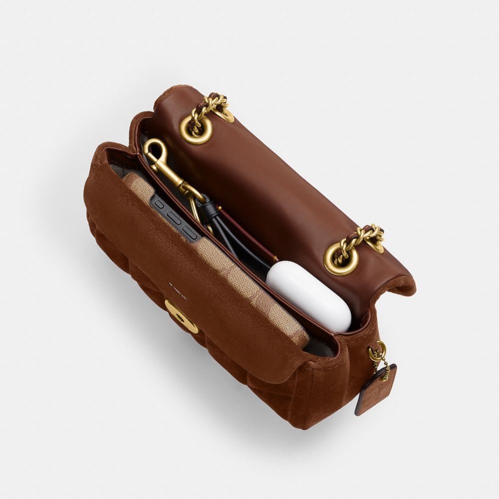 Coach Tabby Shoulder Bag 20 With Quilting Brass Warm Brown