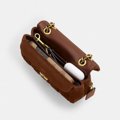 Coach Tabby Shoulder Bag 20 With Quilting Brass Warm Brown