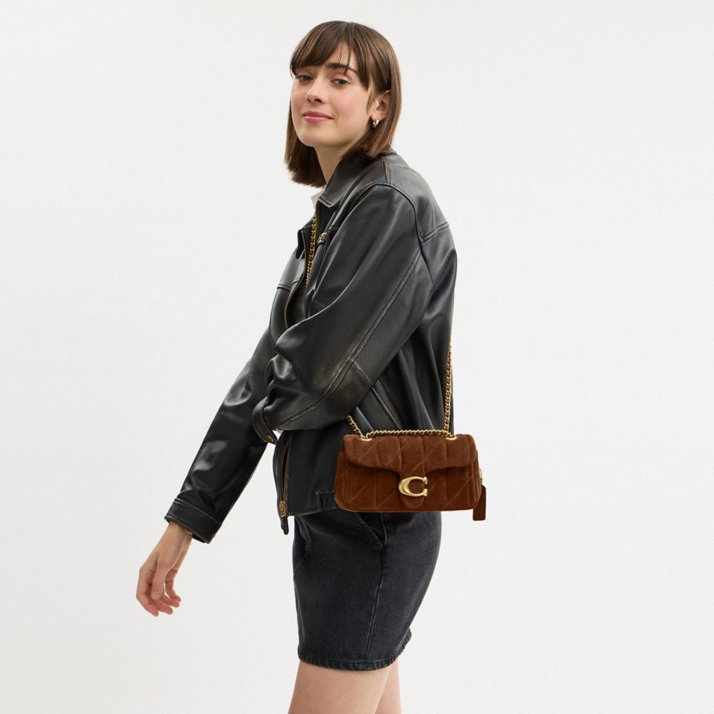 Coach Tabby Shoulder Bag 20 With Quilting Brass Warm Brown