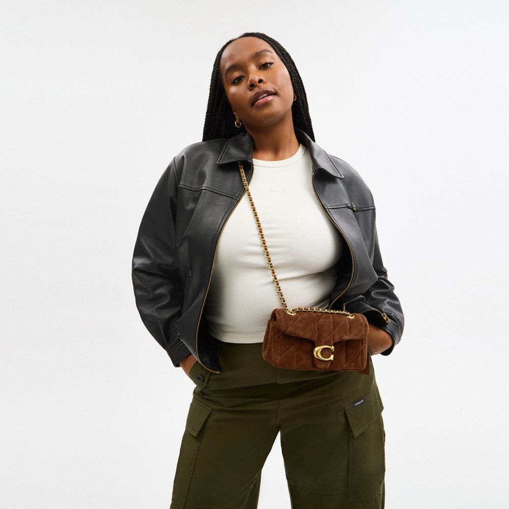 Coach Tabby Shoulder Bag 20 With Quilting Brass Warm Brown