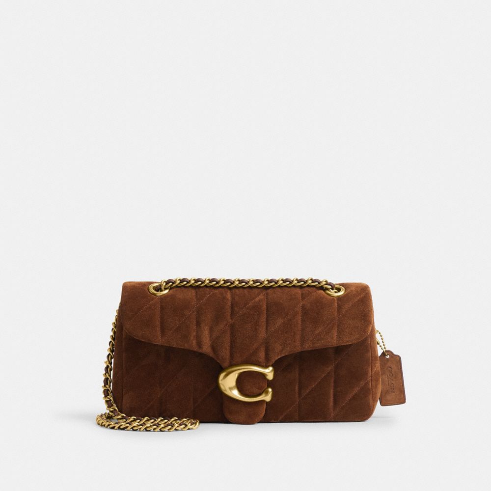 Tabby Shoulder Bag 26 With Quilting Suede-Brass-Warm Brown Suede-Brass-Warm Brown