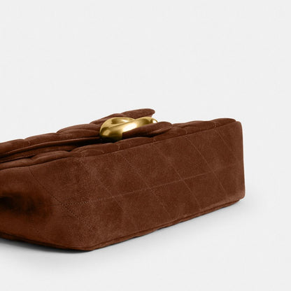 Coach Tabby Shoulder Bag 26 With Quilting Brass Warm Brown