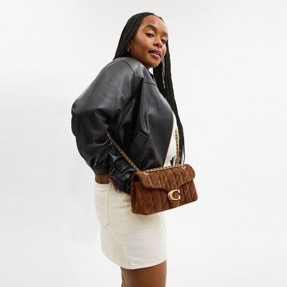 Coach Tabby Shoulder Bag 26 With Quilting Brass Warm Brown