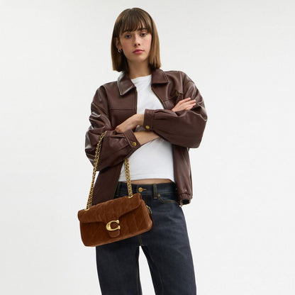 Coach Tabby Shoulder Bag 26 With Quilting Brass Warm Brown