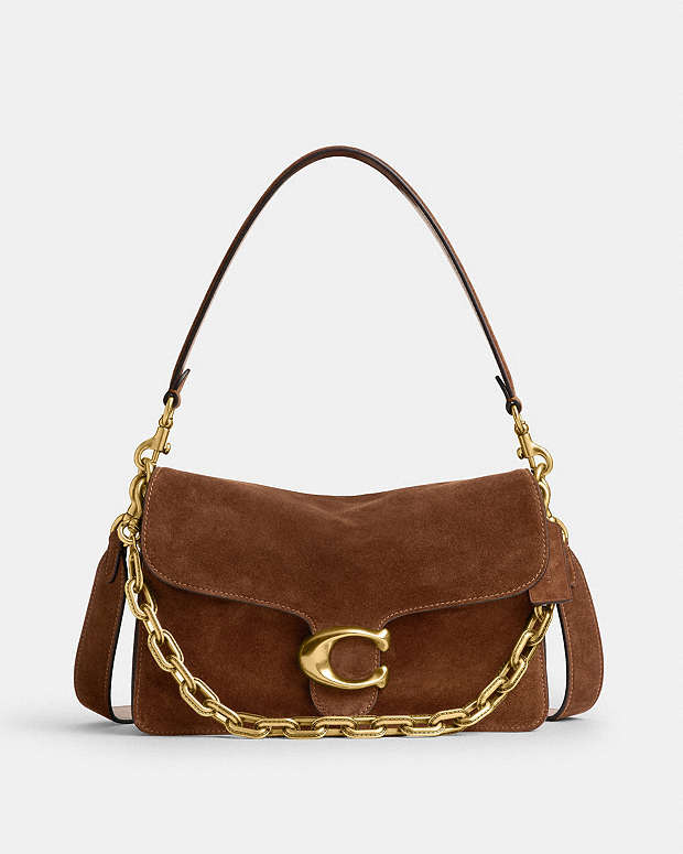 Chain Tabby Shoulder Bag Suede-Brass-Warm Brown Suede-Brass-Warm Brown
