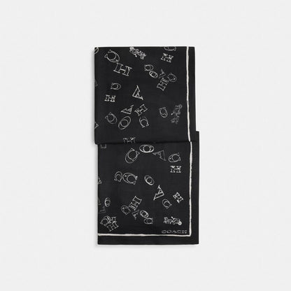 Coach Scattered Coach Print Wrap Black