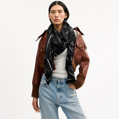 Coach Scattered Coach Print Wrap Black