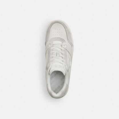 Men's Coach Soho Sneaker In Distressed Leather Glacier White