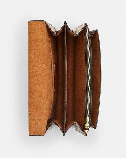 Klare Crossbody Bag With Leopard Print And Signature Canvas Pebbled Leather-Im-Leopard-Walnut Multi Pebbled Leather-Im-Leopard-Walnut Multi