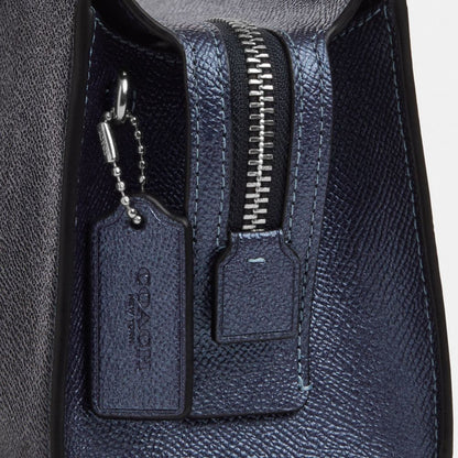 Coach Gia Crossbody Bag In Signature Canvas Silver Blue Navy