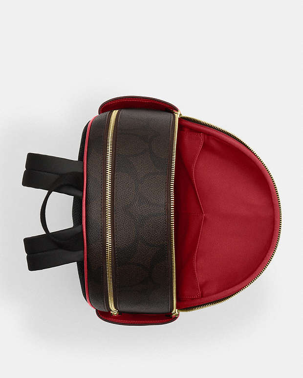 Court Backpack In Maxi Signature Canvas Signature Canvas-Im-Walnut-True Red Signature Canvas-Im-Walnut-True Red
