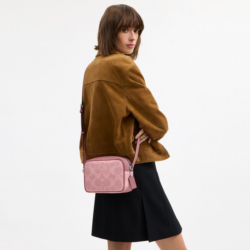 Coach Jamie Camera Bag In Maxi Signature Canvas Sv Dusty Pink