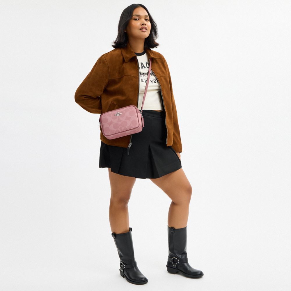 Coach Jamie Camera Bag In Maxi Signature Canvas Sv Dusty Pink