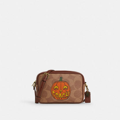 Coach Jamie Camera Bag In Signature Canvas With Halloween Print Gold Tan Multi