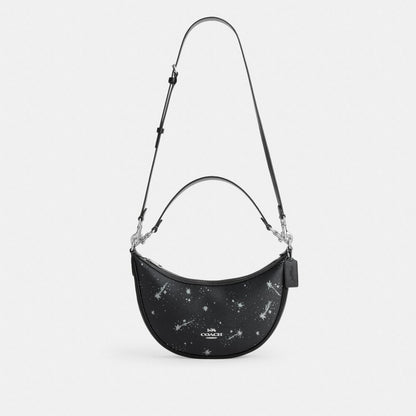 Coach Aria Shoulder Bag With Star Print Silver