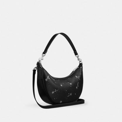 Coach Aria Shoulder Bag With Star Print Silver Black Multi
