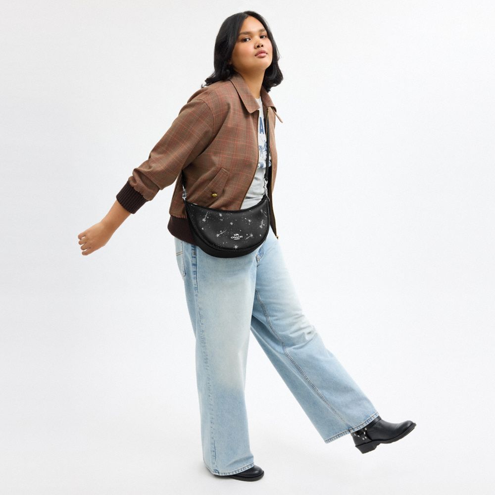 Coach Aria Shoulder Bag With Star Print Silver