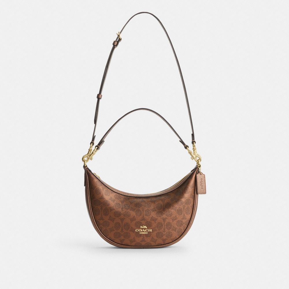 Coach Aria Shoulder Bag In Signature Canvas Im Brown Copper