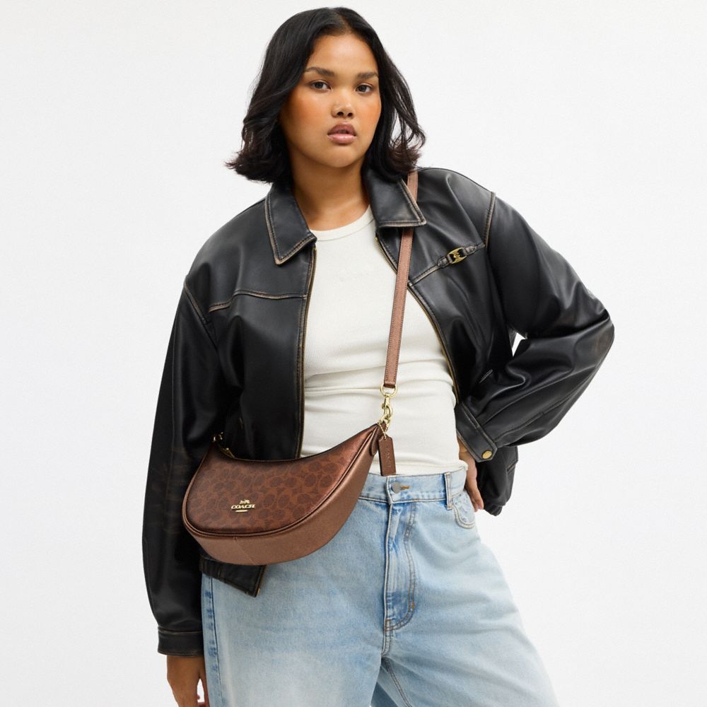 Coach Aria Shoulder Bag In Signature Canvas Im Brown Copper