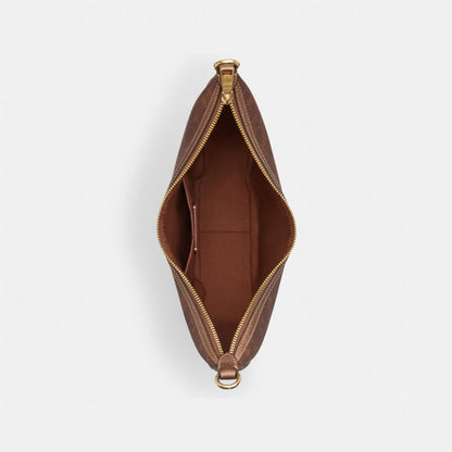Coach Aria Shoulder Bag In Signature Canvas Gold Brown Copper