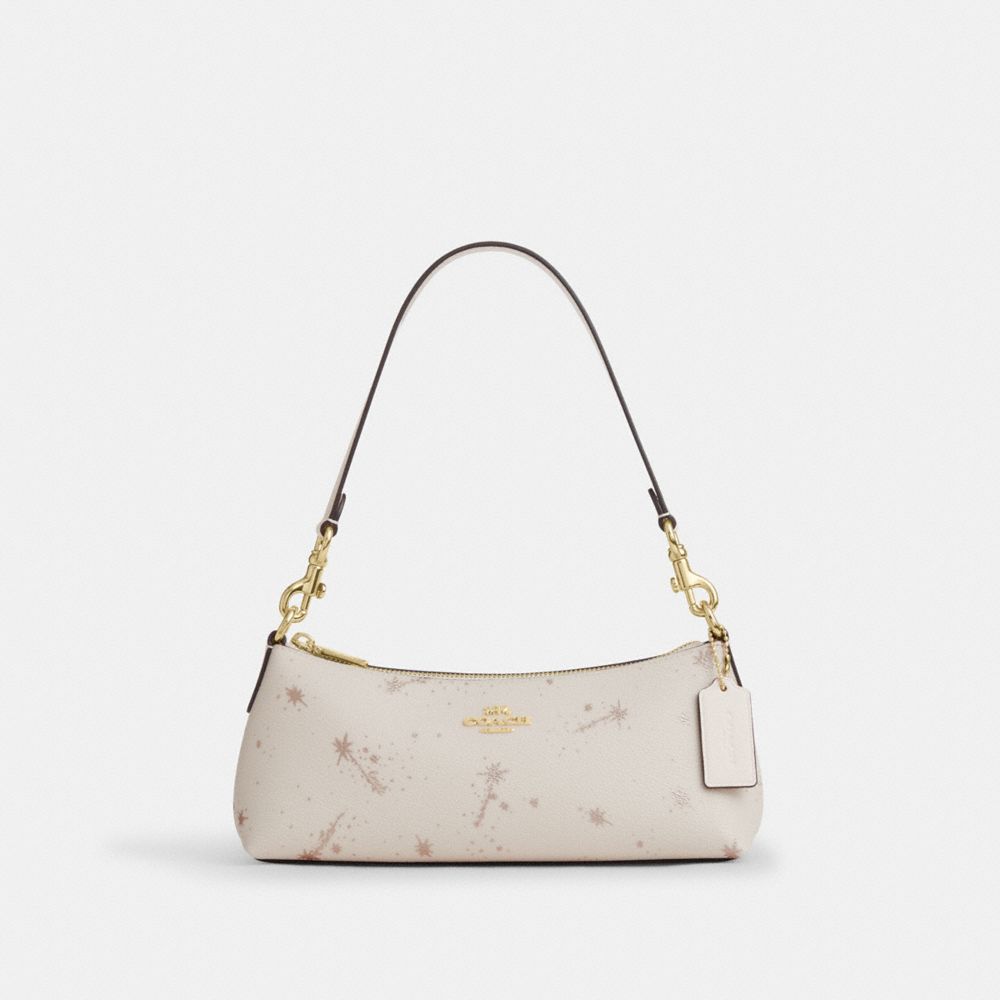 Coach Charlotte Shoulder Bag With Star Print Gold Chalk Multi