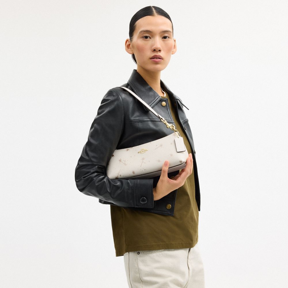 Coach Charlotte Shoulder Bag With Star Print Gold Chalk Multi