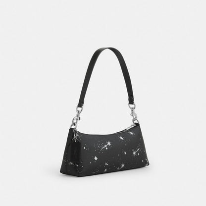 Coach Charlotte Shoulder Bag With Star Print Silver Black Multi