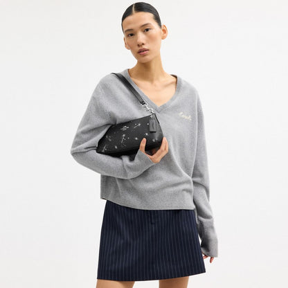 Coach Charlotte Shoulder Bag With Star Print Silver