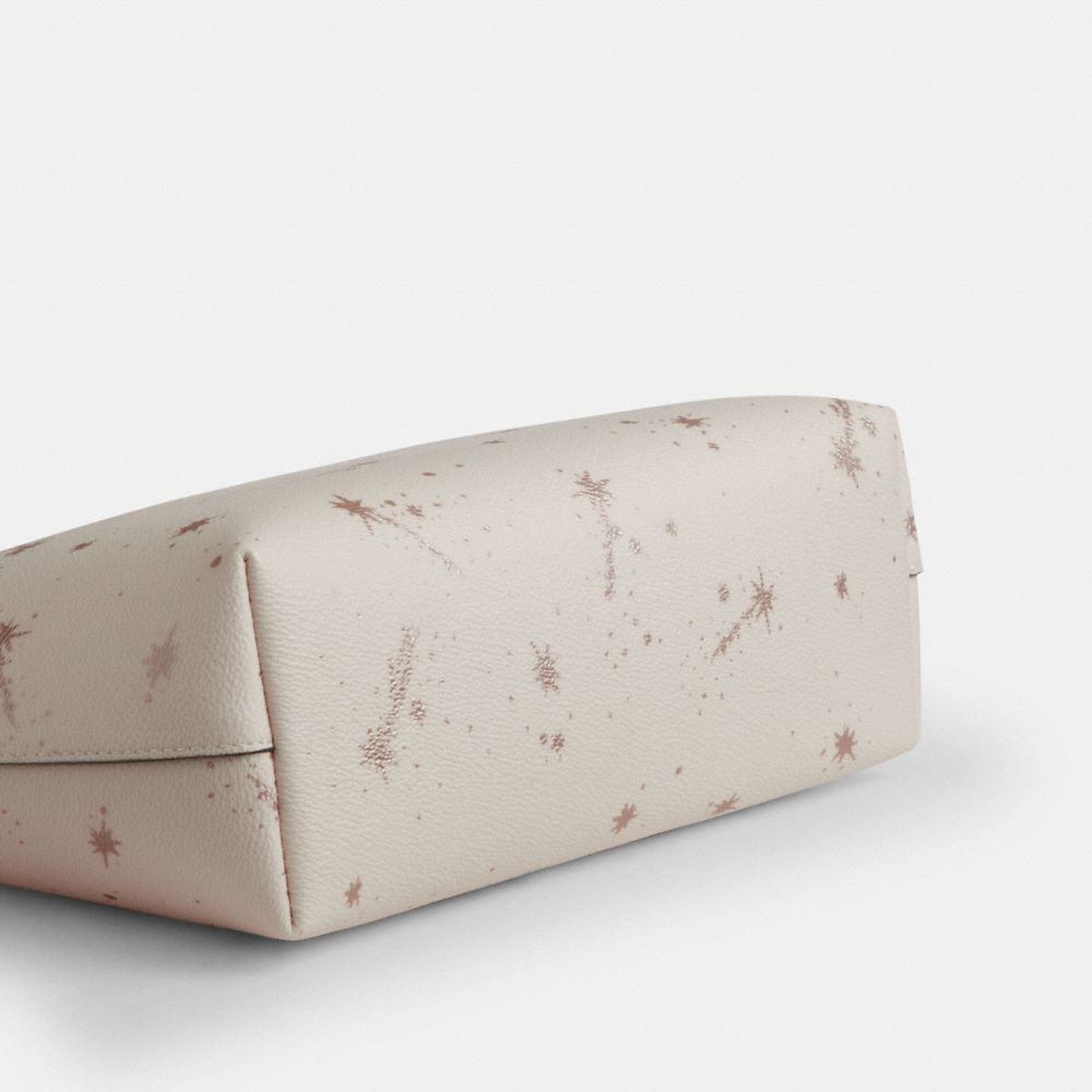 Coach Fiona Zip Tote Bag With Star Print Gold Chalk Multi