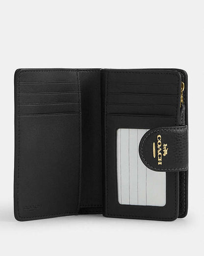 Medium Corner Zip Wallet With Leopard Print Pebbled Leather-Gold-Leopard Multi Pebbled Leather-Gold-Leopard Multi