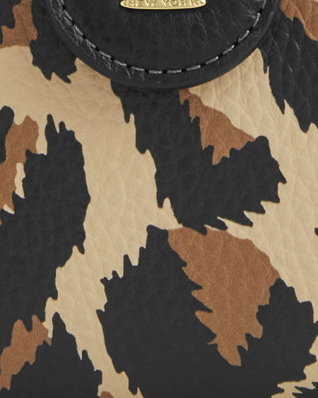 Medium Corner Zip Wallet With Leopard Print Pebbled Leather-Gold-Leopard Multi Pebbled Leather-Gold-Leopard Multi