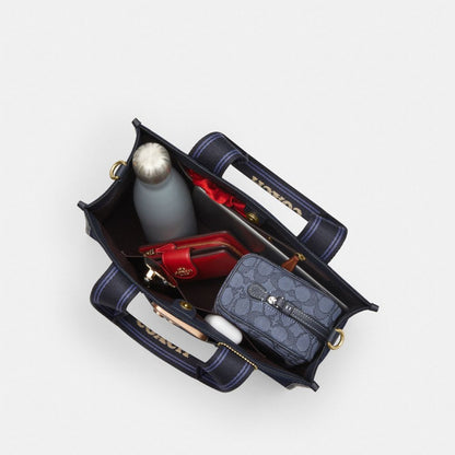 Coach Smith Tote Bag In Regenerative Cotton Im Dark Denim Multi