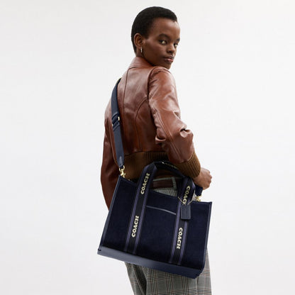 Coach Smith Tote Bag In Regenerative Cotton Im Dark Denim Multi