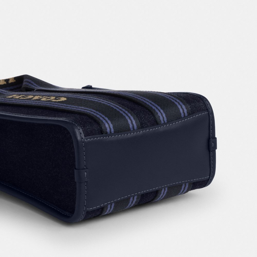 Coach Smith Mini Tote Bag In Regenerative Cotton Gold Dark Den Gold Multi