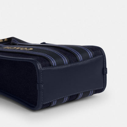 Coach Smith Mini Tote Bag In Regenerative Cotton Gold Dark Den Gold Multi