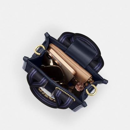 Coach Smith Mini Tote Bag In Regenerative Cotton Gold Dark Den Gold Multi