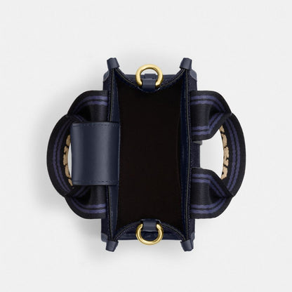 Coach Smith Mini Tote Bag In Regenerative Cotton Gold Dark Den Gold Multi