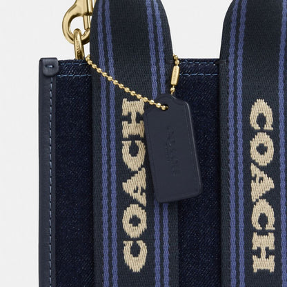 Coach Smith Mini Tote Bag In Regenerative Cotton Im Dark Denim Multi