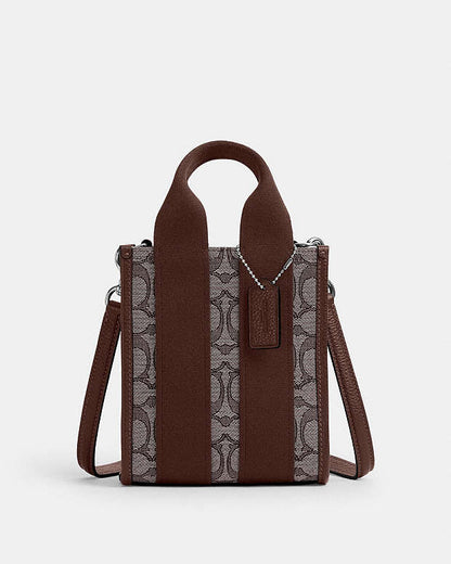 Smith Mini Tote Bag In Signature Jacquard Signature Jacquard-Silver-Oak-Maple Signature Jacquard-Silver-Oak-Maple