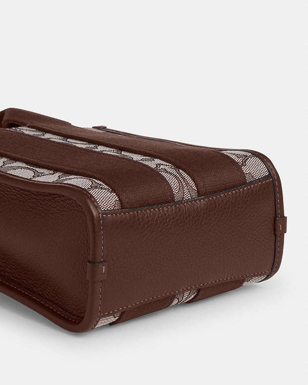 Smith Mini Tote Bag In Signature Jacquard Signature Jacquard-Silver-Oak-Maple Signature Jacquard-Silver-Oak-Maple