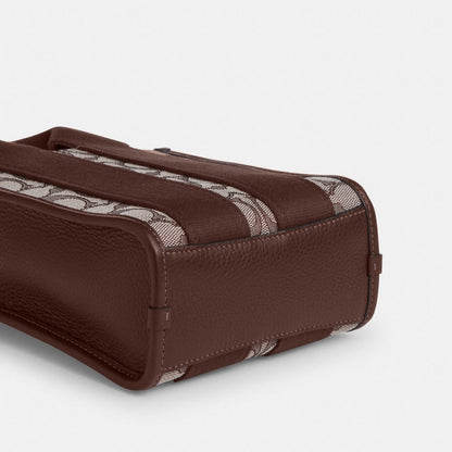 Coach Smith Mini Tote Bag In Signature Jacquard Silver Oak Maple