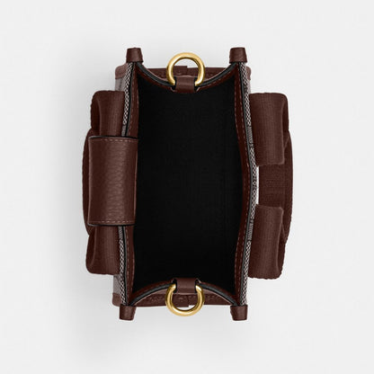 Coach Smith Mini Tote Bag In Signature Jacquard Silver Oak Maple