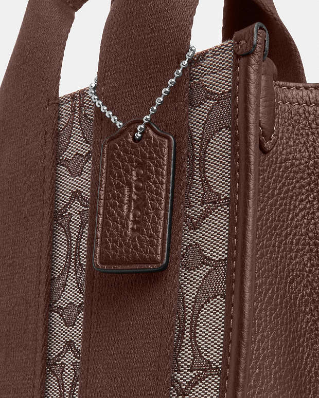 Smith Mini Tote Bag In Signature Jacquard Signature Jacquard-Silver-Oak-Maple Signature Jacquard-Silver-Oak-Maple
