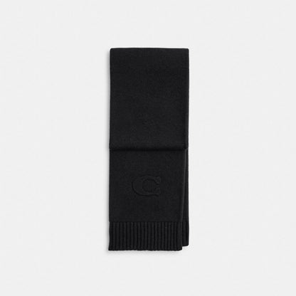Coach Signature Embossed Knit Muffler Black