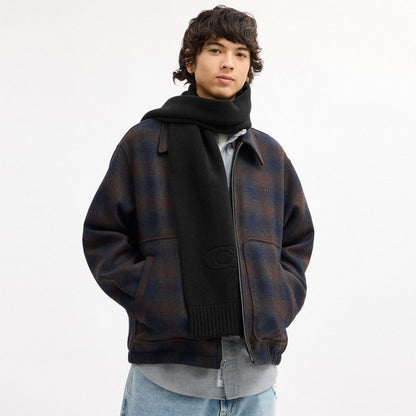 Coach Signature Embossed Knit Muffler Black