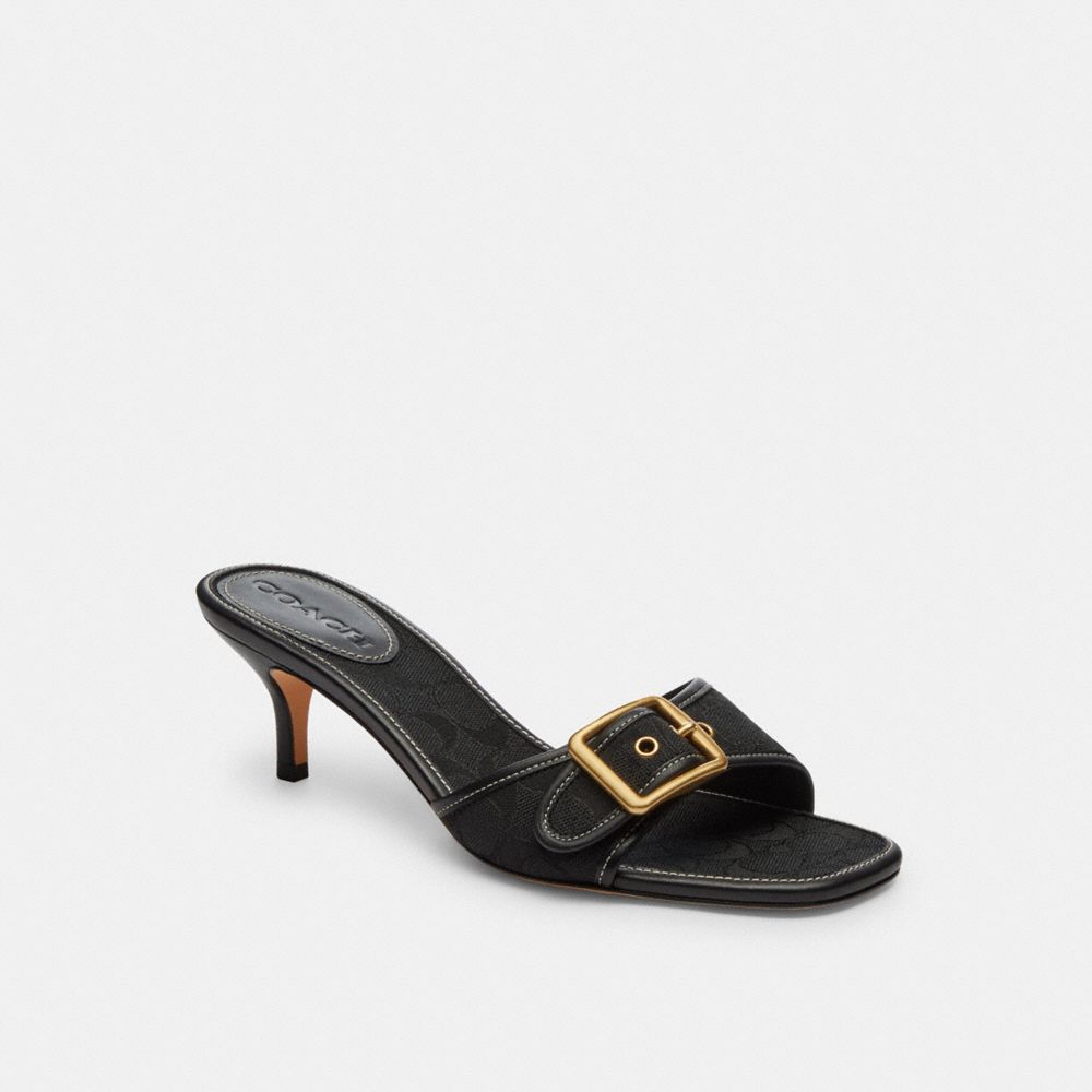 Women's Coach Margot Sandal In Signature Jacquard Black