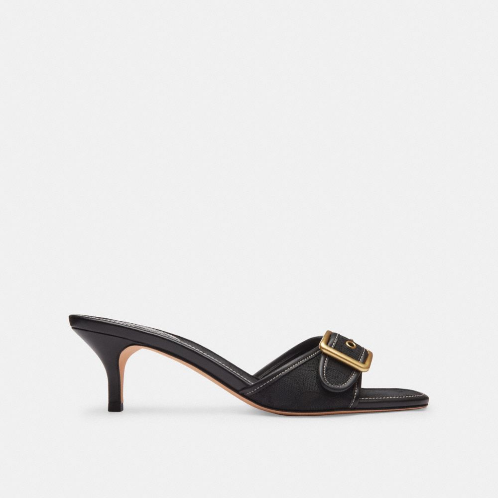 Women's Coach Margot Sandal In Signature Jacquard Black